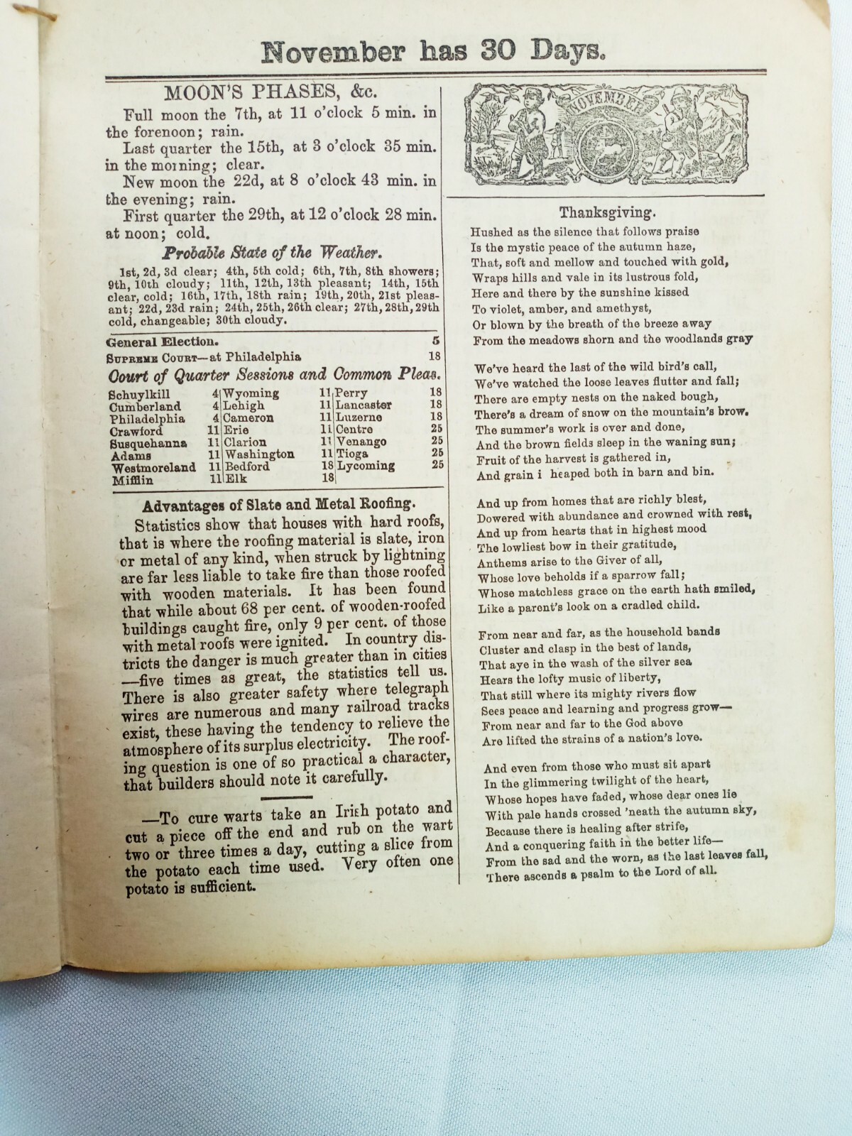 John Bear Baer&rsquo;s Agricultural Almanac Lancaster, PA Antique Farmers Vintage 1889
