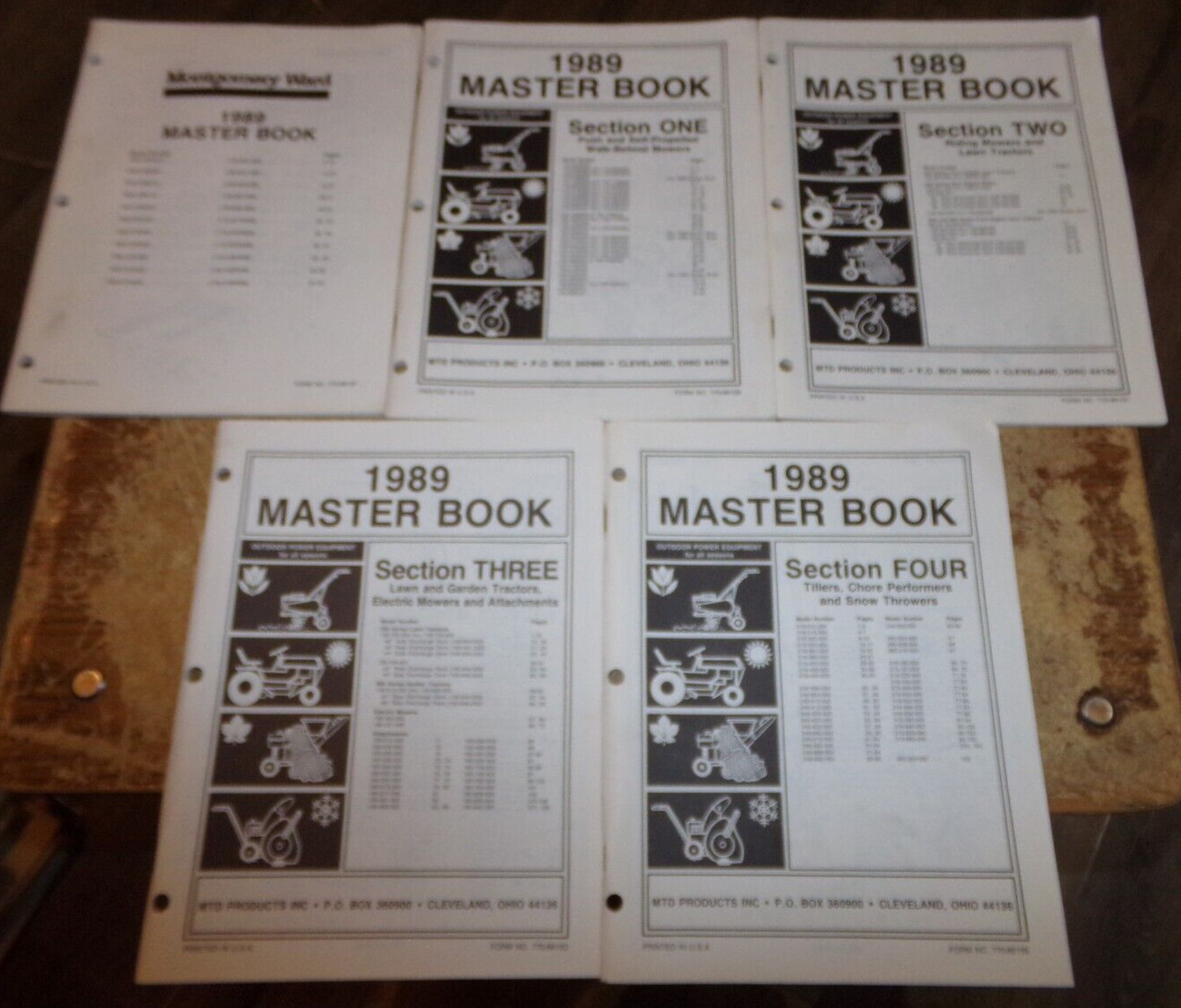 5-lot 1989 montgomery ward lawn equipment parts manuals very good used