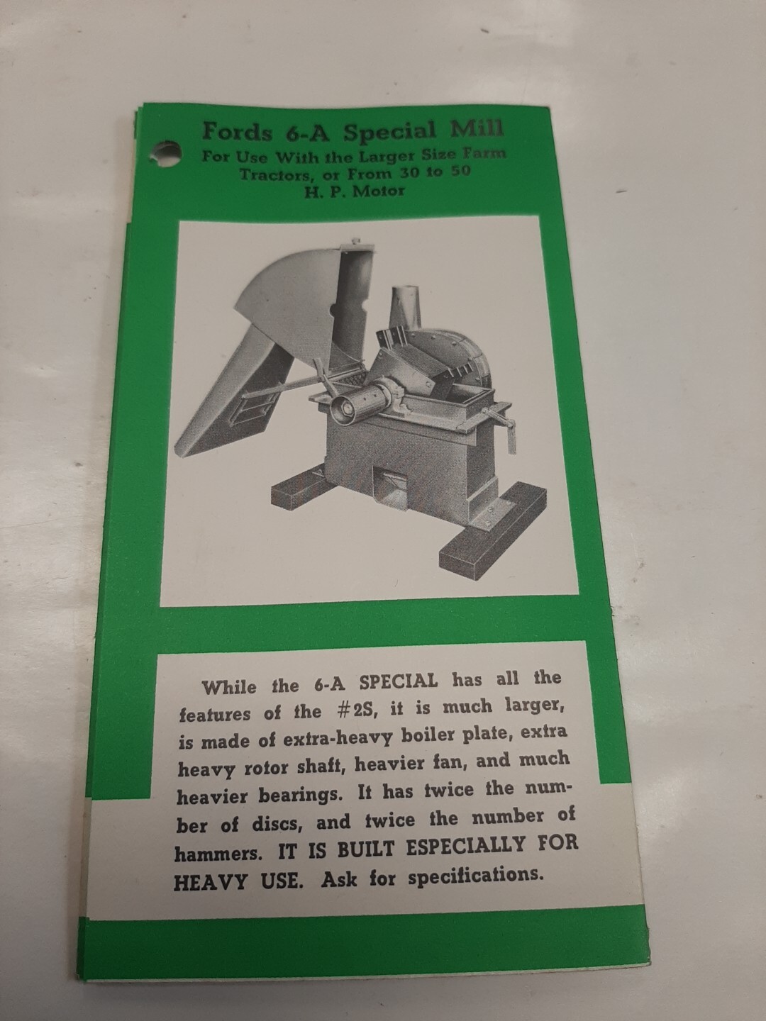 c.1940s Myers-Sherman Co Fords Hammer Mill Brochure Vintage