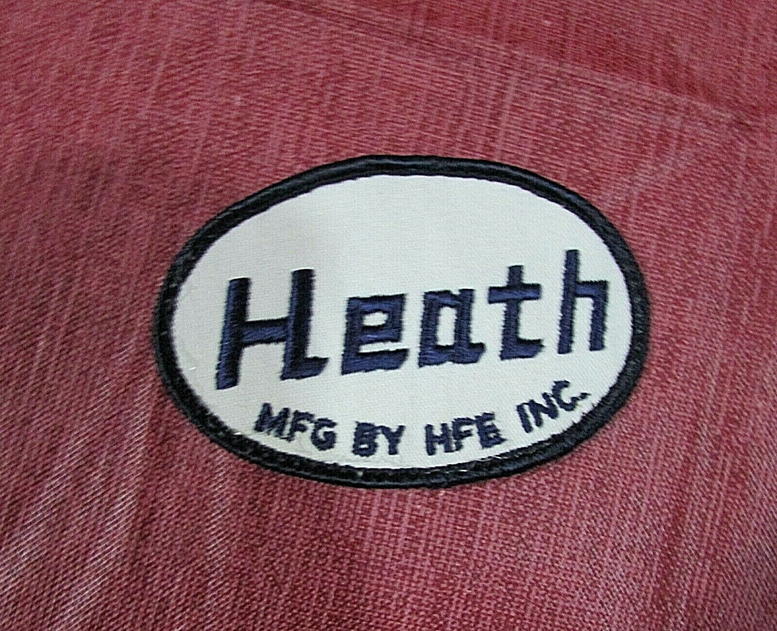Old Heath Mfg HFE Inc Vintage Oval Black White Fabric Embroidered Patch FREE S/H