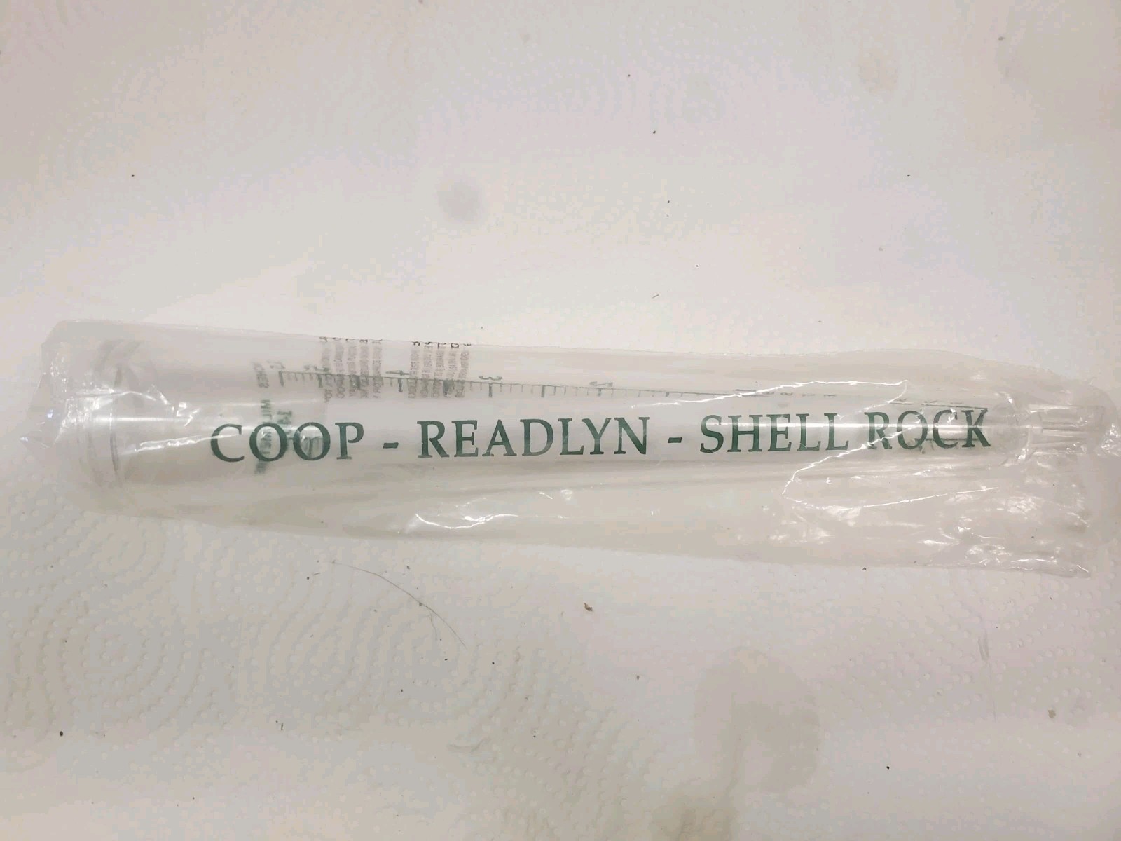 12&Prime; Plastic Rain Guage Readlyn Shell Rock Coop Cooperative Iowa Farm Grain Feed