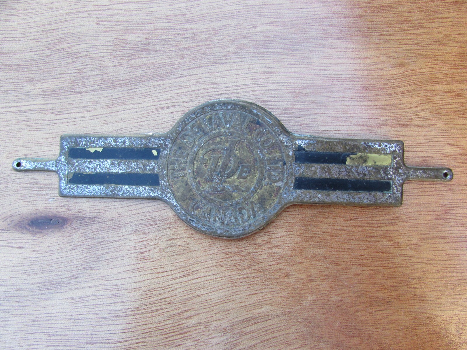 Vintage Delaval Name Plate Tag Agriculture Old Company Sweden Canada