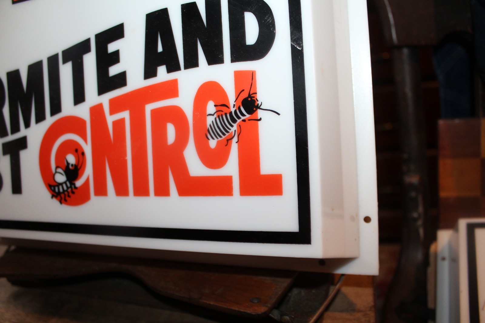 Vintage Arab U-Do-It Termite Pest Control Sign Light Cover Store Display