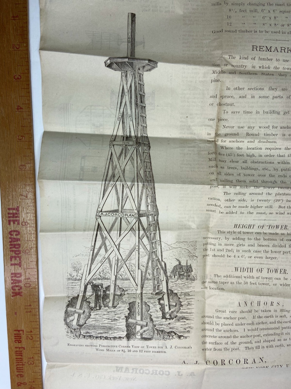 RARE ARCHIVE Letters EPHEMERA Billheads etc – Andrew Corcoran Wind Mills NY 1883