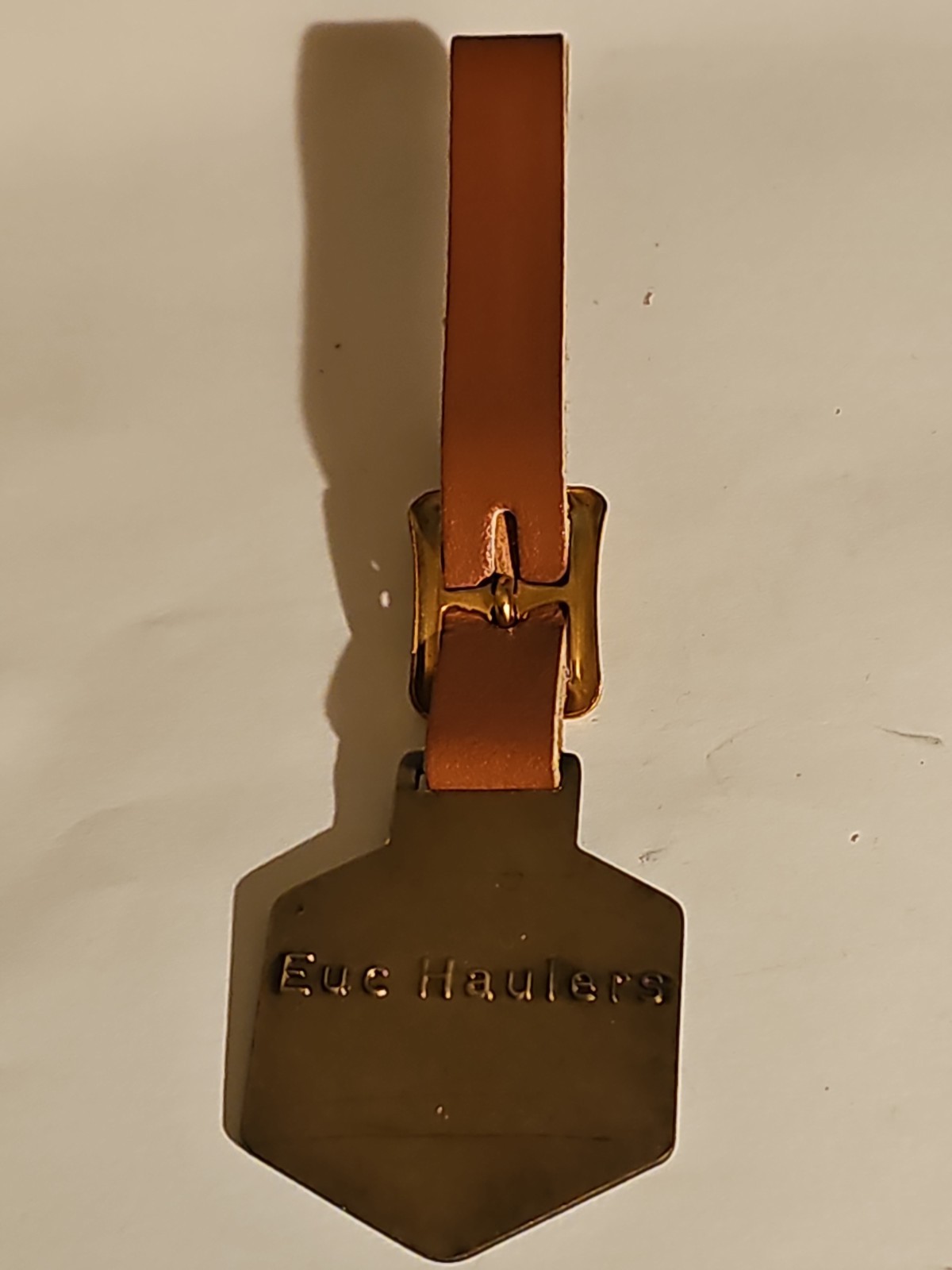 Vintage Euclid-Earth Moving Equipment Watch Fob With Brown Strap