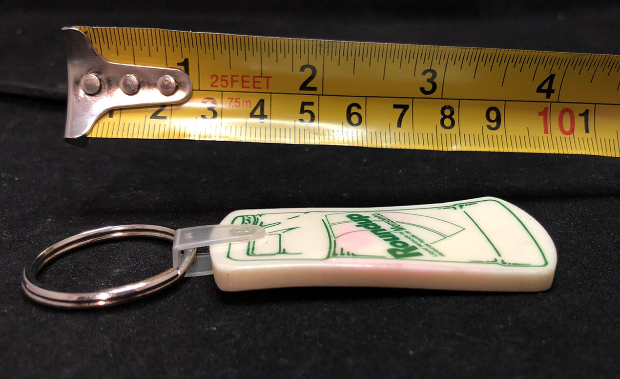 Vtg Roundup By Monsanto Liquid Herbicide Keychain Canada Thistle Control Keyring