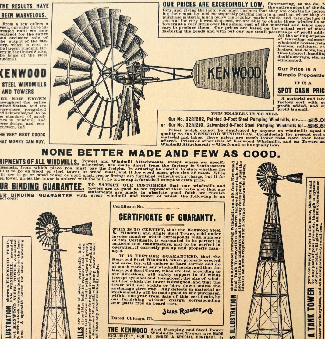 1901 Kenwood Steel Mills Reproduction Advertisement Sears Agriculture DWU17D