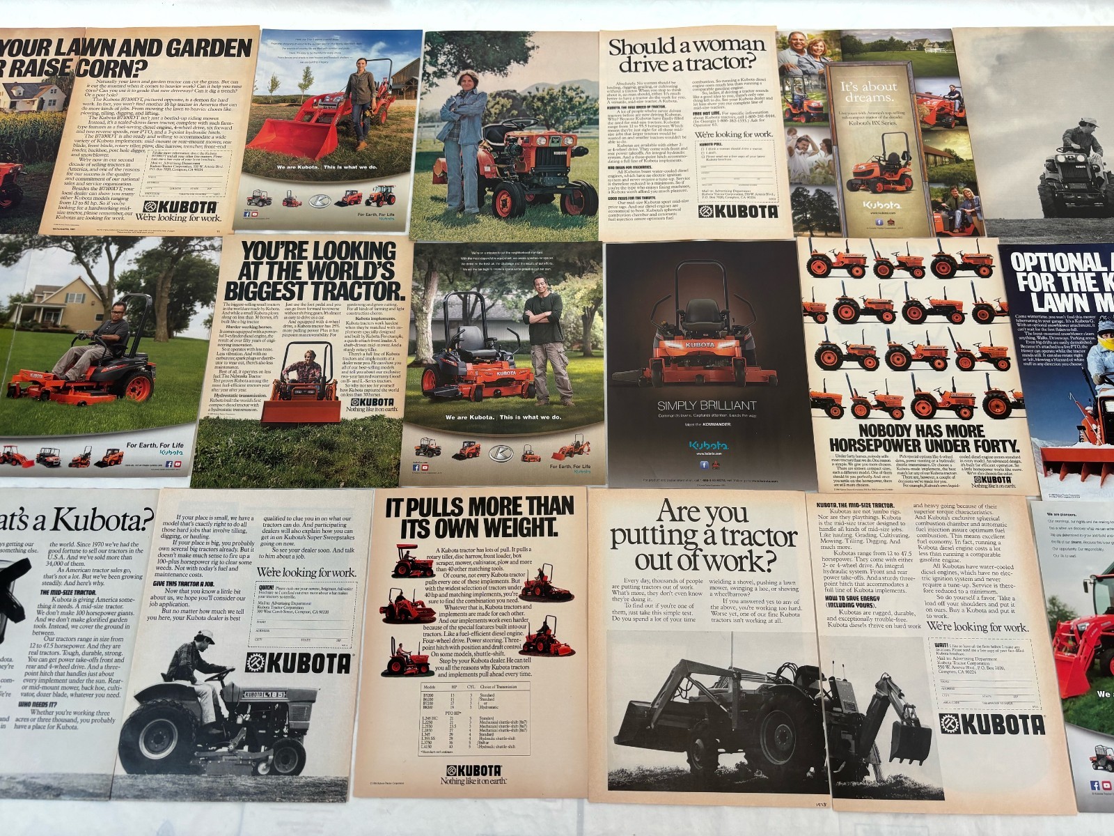 Kubota Equipment 27 Magazine Print Ads 1977 – 2016 Collection