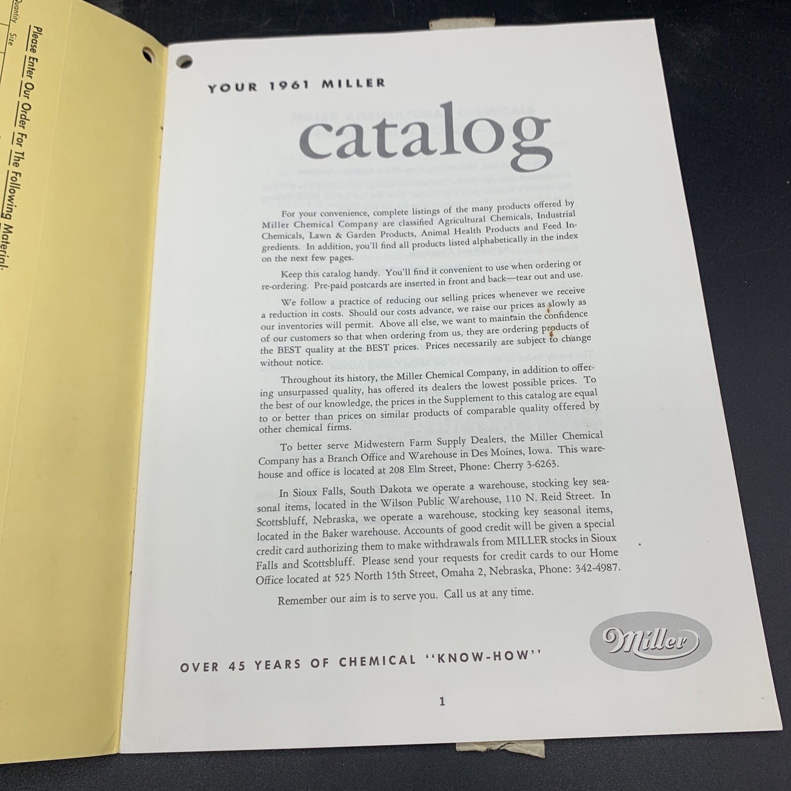 Lot 1961 Miller Chemical Co Dealer Catalog & Price List-Home/Farm/Livestock