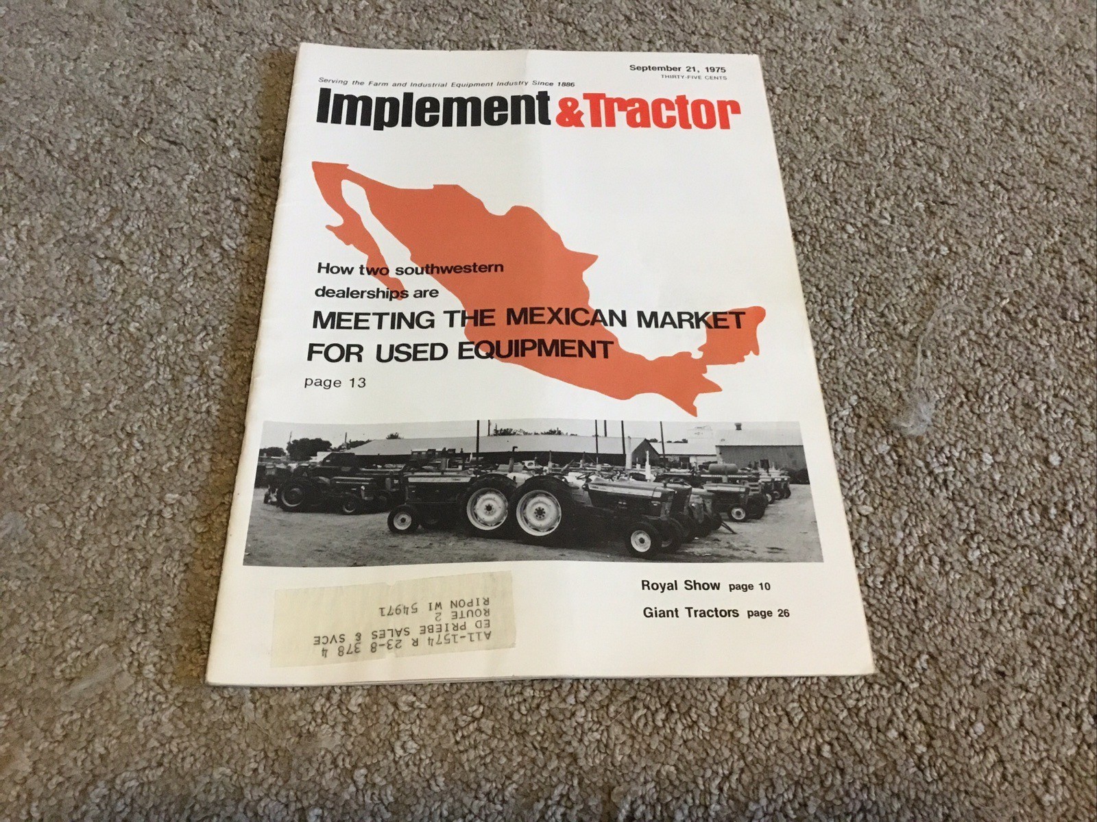 Implement & Tractor Magazine September 21 1975 Farming Agriculture Vintage Ads J