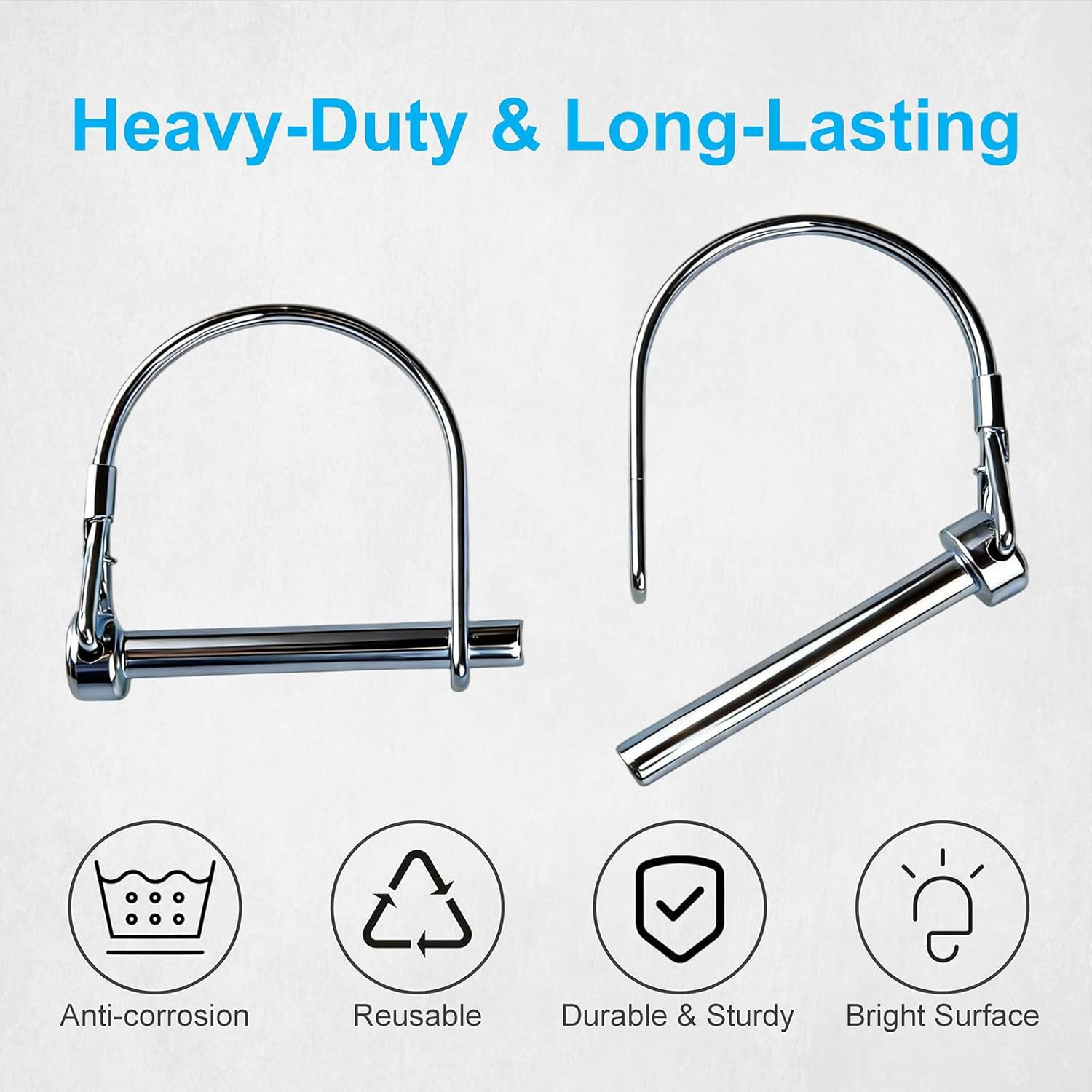 10 Pack, Trailer Coupler Pin and Safety Locking Pin, 2-1/8&Prime;X1/4&Prime; (L X W) Heavy