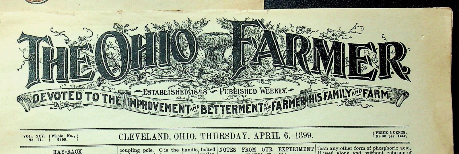 TWO OHIO FARMER 1899 & 1934 PAPERS – E17-H