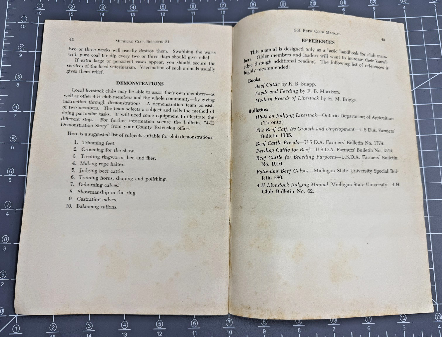 Vintage Sept. 1955 Pamphlet 4-H Beef Club Manual Michigan State University MSU