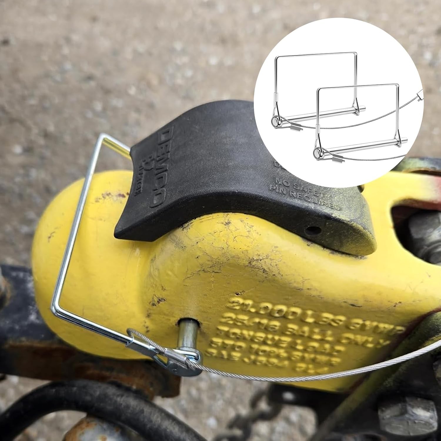 2 PCS Trailer Coupler Pin, 5/16&Prime; x 4&Prime; Trailer Safety Pin with Anti-Loss Safety
