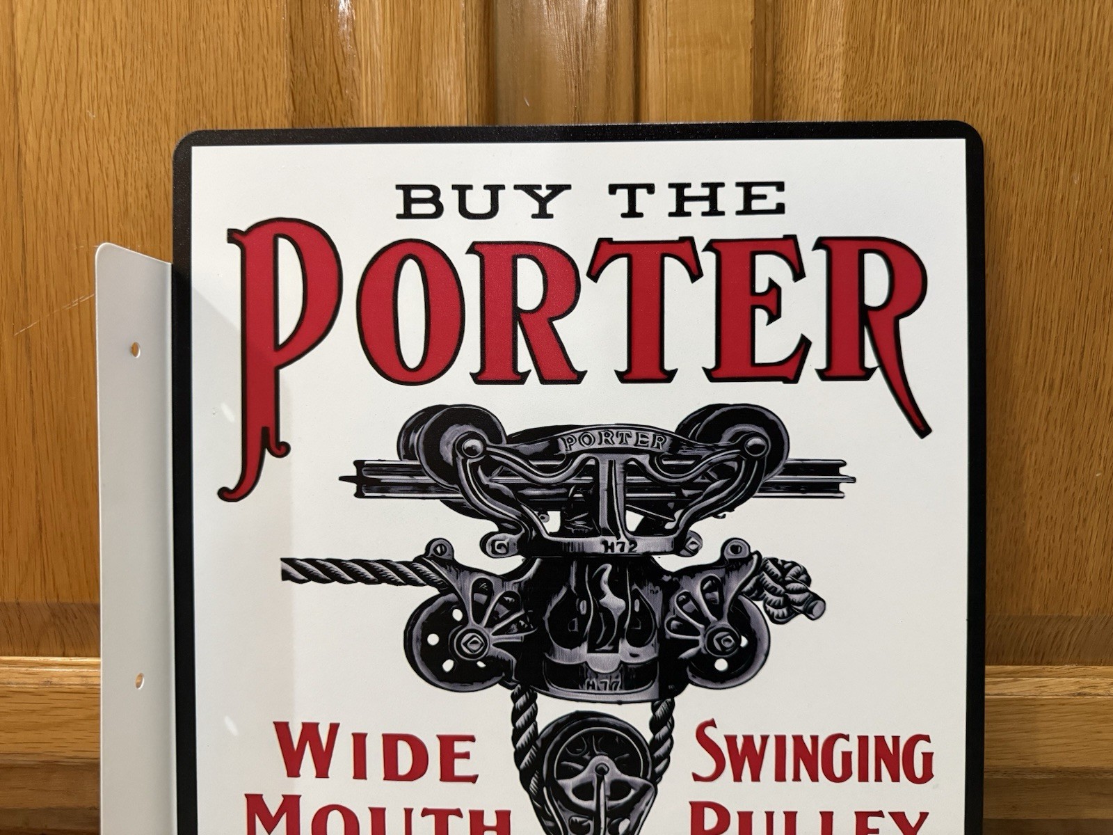 Porter Hay Carrier Flange Sign Double Sided Farm Barn Vintage Style Wall Decor