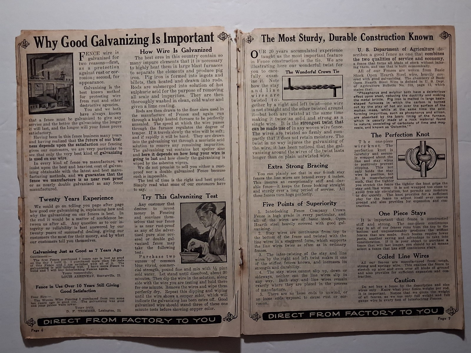 Interlocking Fence Co. Catalog, Better Fences Factory Prices, 1925