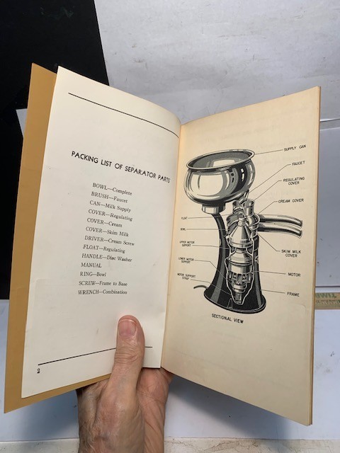 « NICE » 1956 INSTRUCTION MANUAL DE LAVAL No. 9 JUNIOR ELECTRO CREAM SEPARATOR