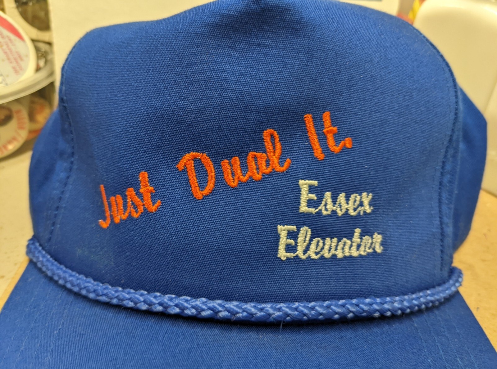 Vintage Just Dual It Essex Elevator Essex Iowa IA Cap Hat Snapback Farm Trucker