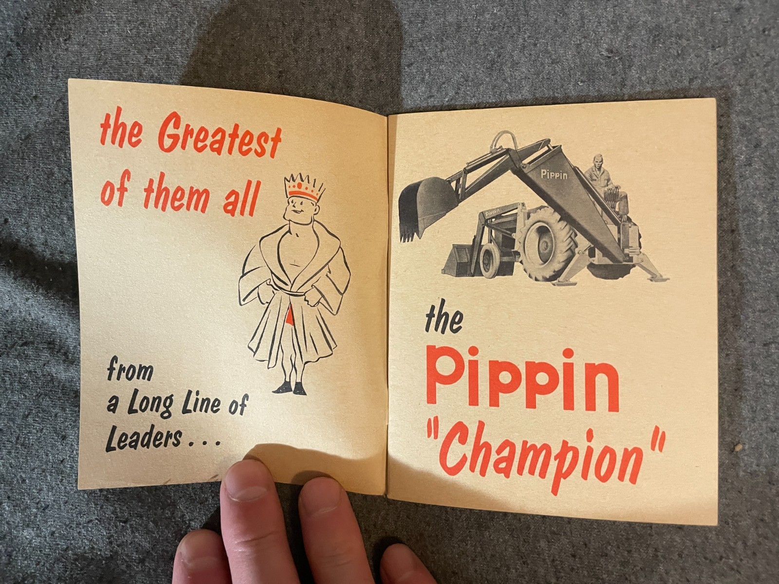 1950&rsquo;s Pippin Backhoes Tractors Brochure Introducing the Champion Vintage