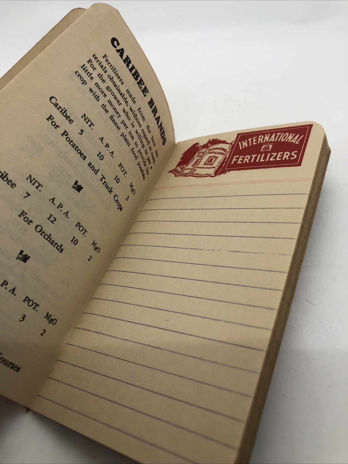 Vintage 1940 International Fertilizers Farmers Notebook Calendar Boston Mass
