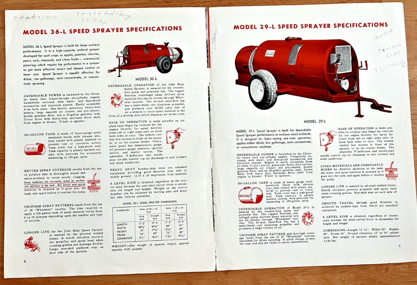 John Bean Speed Sprayer for fruit 1952 brochure John Bean Div. Lan Michigan