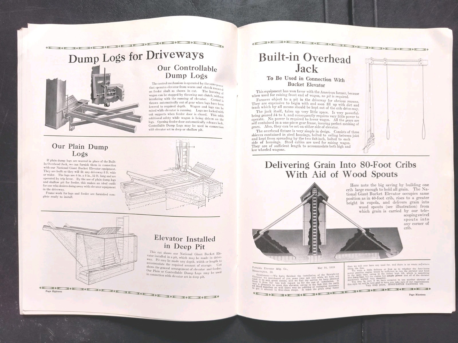 1921 National Giant Sales Brochure. Portable Elevator Mfg Farm Advertising IL