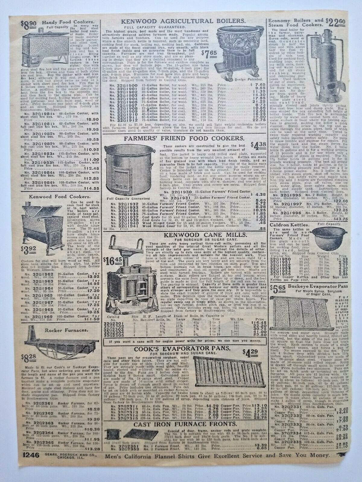 1911 Antique Sterling No. 2 Grain Separator Sears Catalog Page Vintage Print Ad