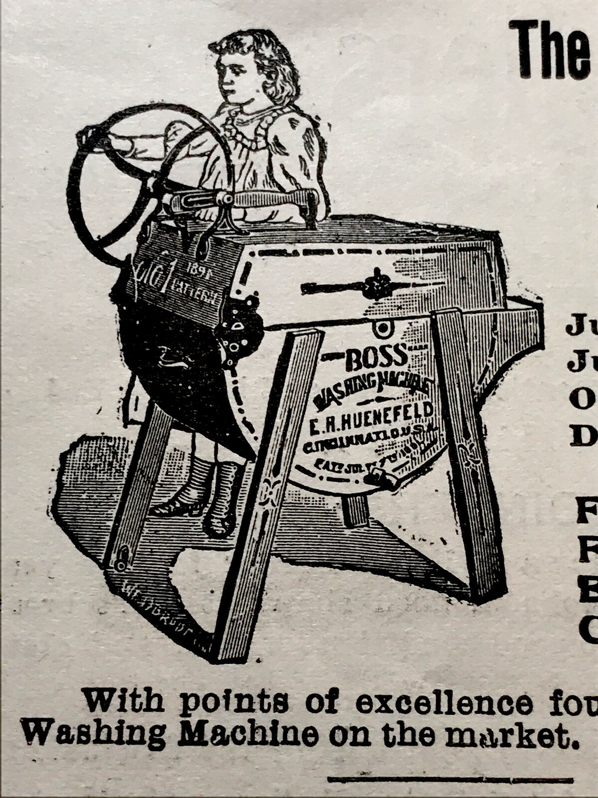 ORIGINAL 1897 Boss Washing Machine Farm Advertising – Cincinnati – Ohio