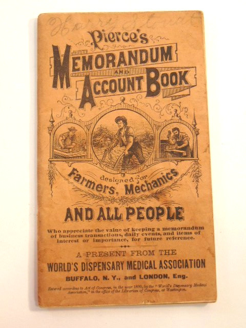 1891-92 Pierce&rsquo;s Memorandum and Account Book designed for Farmers, Mechanics