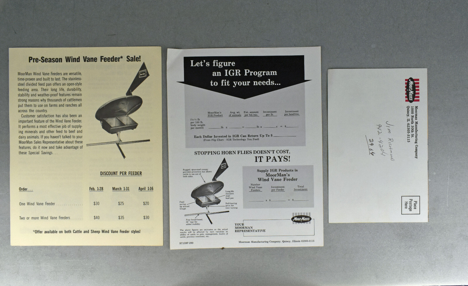 Vintage MoorMan&rsquo;s IGR Products Advertising Brochure Paper Ephemera 1990