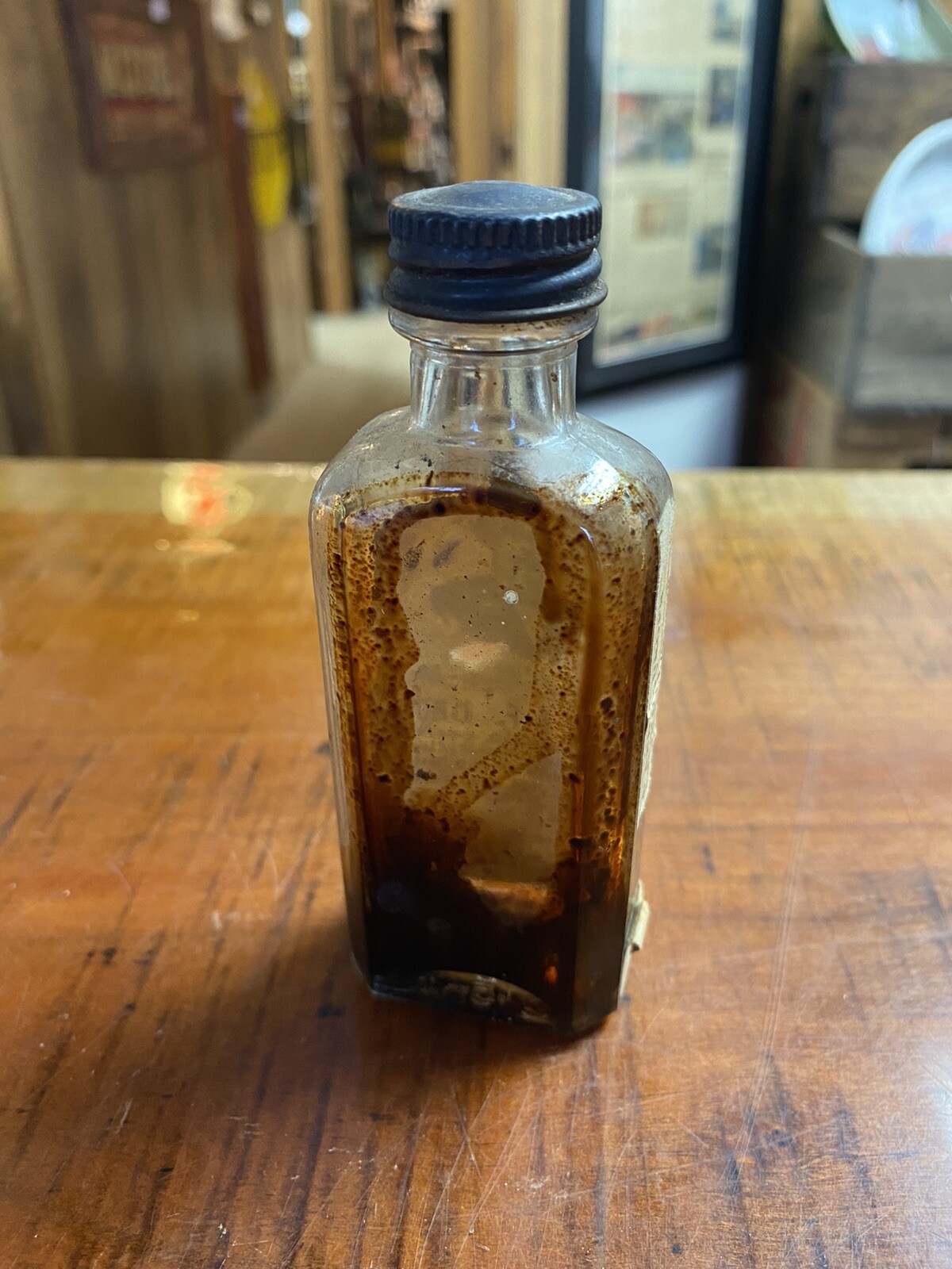 Vintage A.C. Daniels C.C.&F. Drops For Horses And Cattle Glass Bottle With Label
