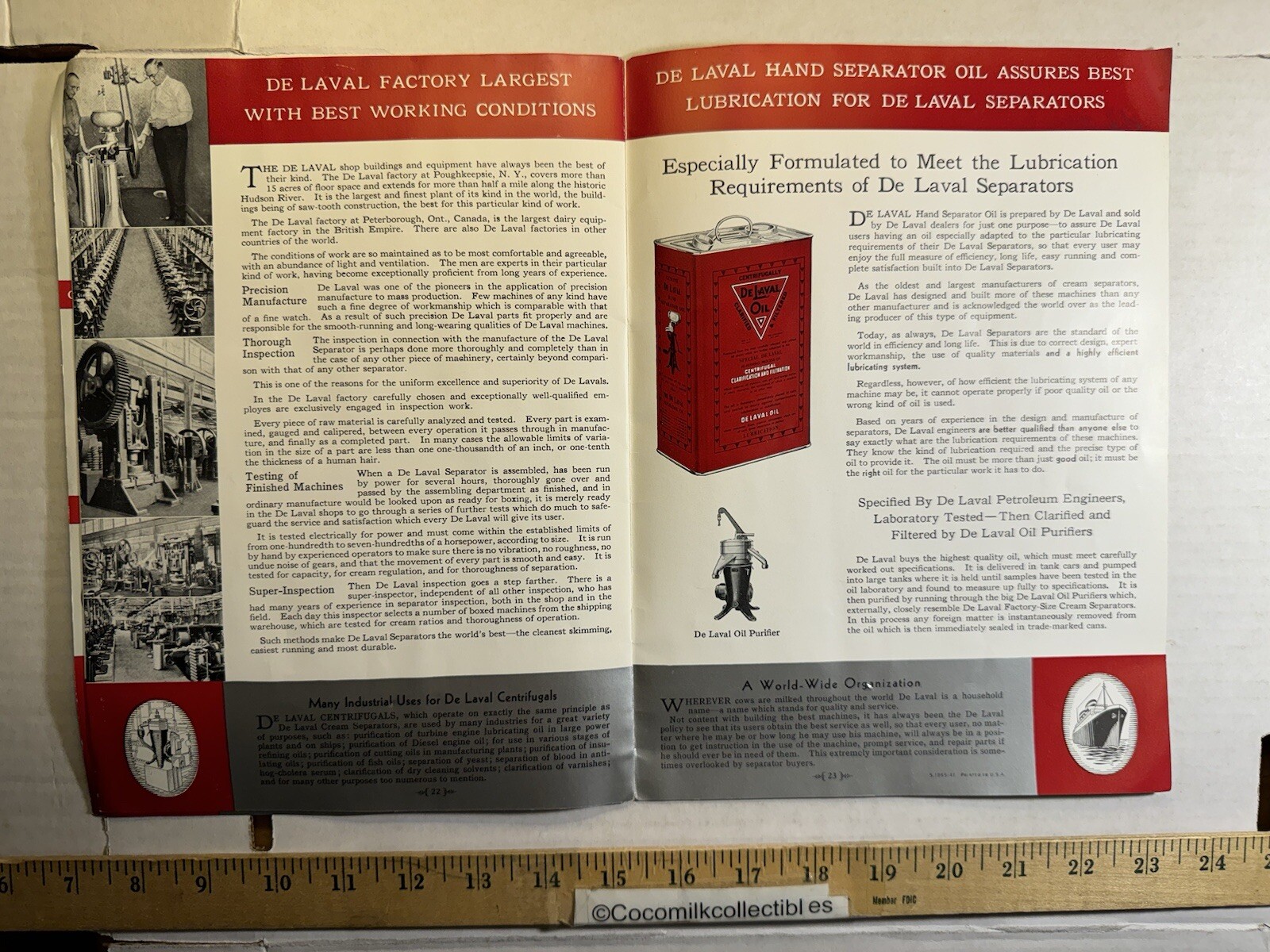 Vintage 1965 De Laval Cream Separators Farm & Dairy Sizes Brochure