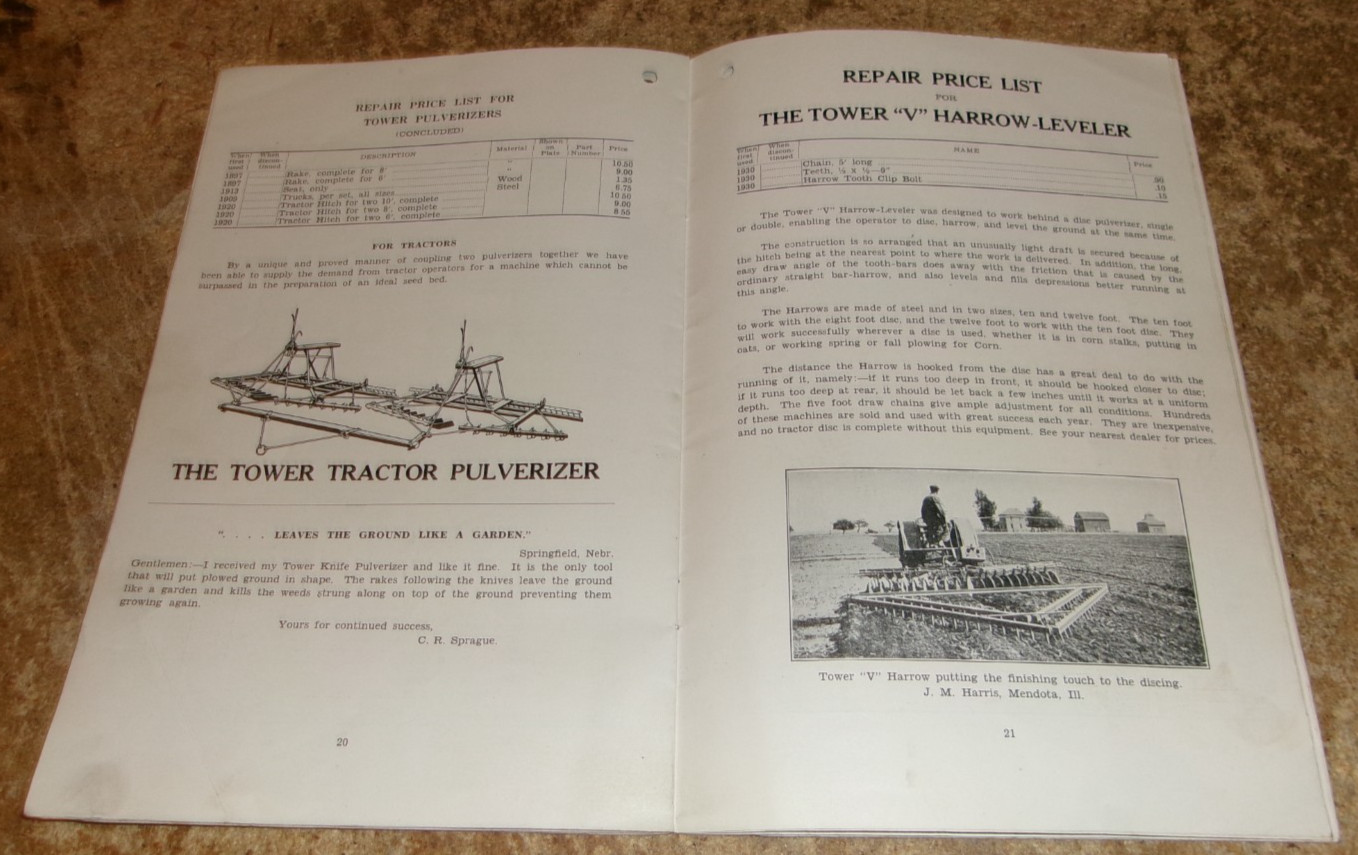 vintage tower #14 equipment repair list see condition in good shape used