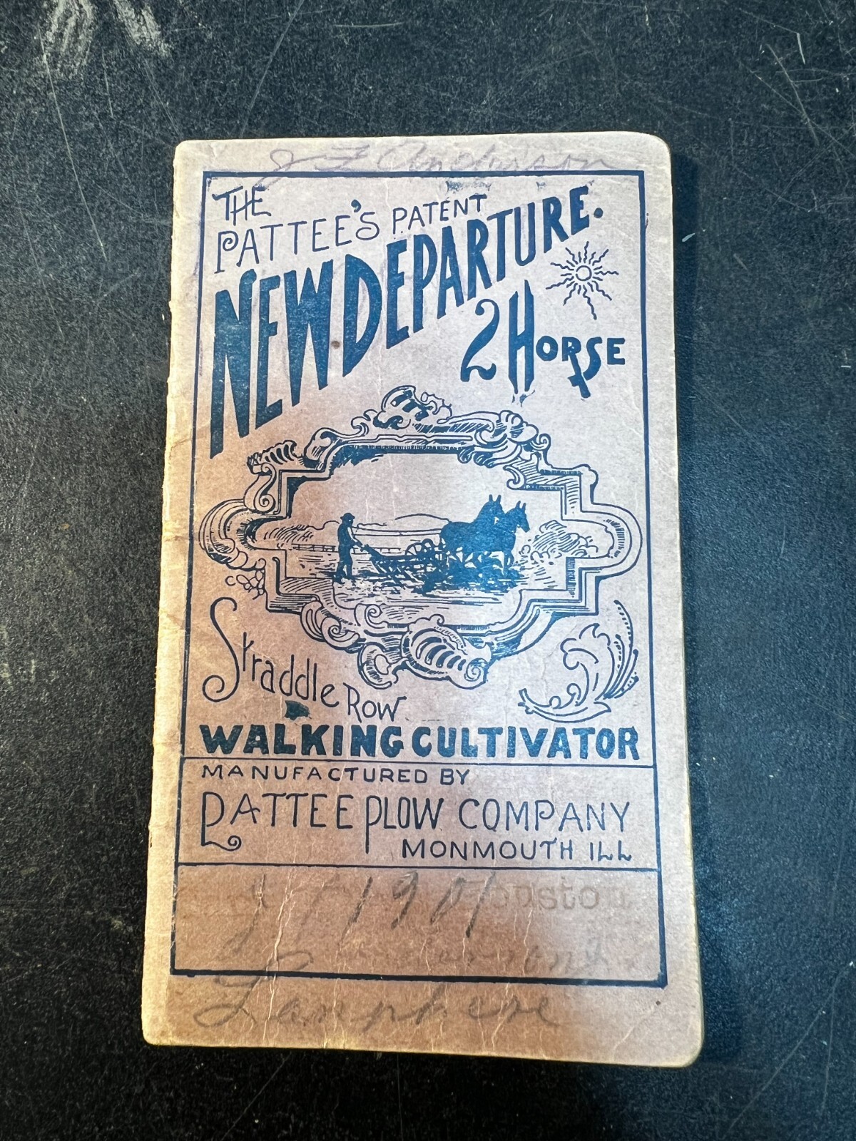 1900-1901 2 Horse Walking Cultivator booklet, PATTEE PLOW Co. Monmouth IL