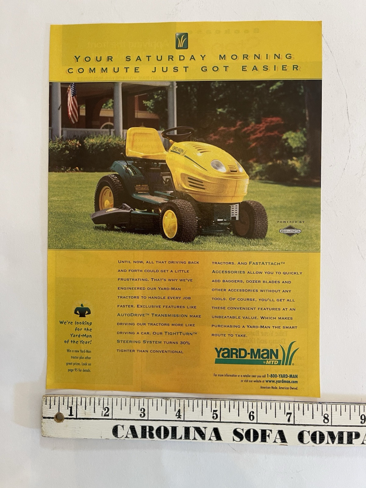 Vintage 1999 Print Ad Yard Man Tractor Riding Lawn Mower Advertisement