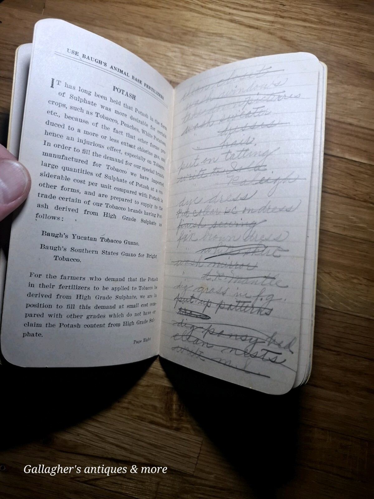 1923 Baugh & Sons Notepad Fertilizer Warren & son High towers NC north carolina
