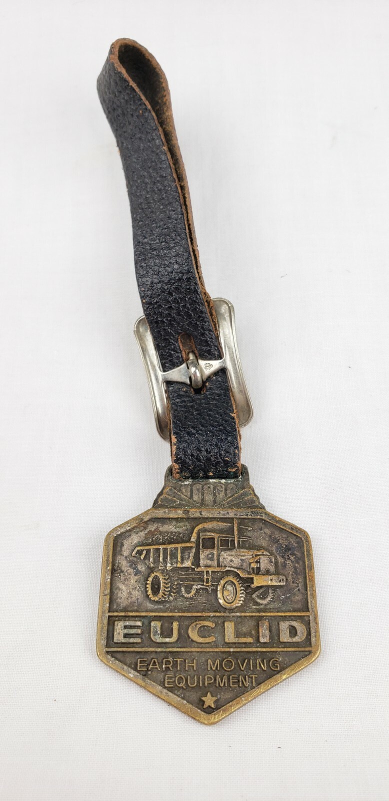 Vintage Antique Euclid Earth Moving Equipment Double Sided Advertising Watch Fob