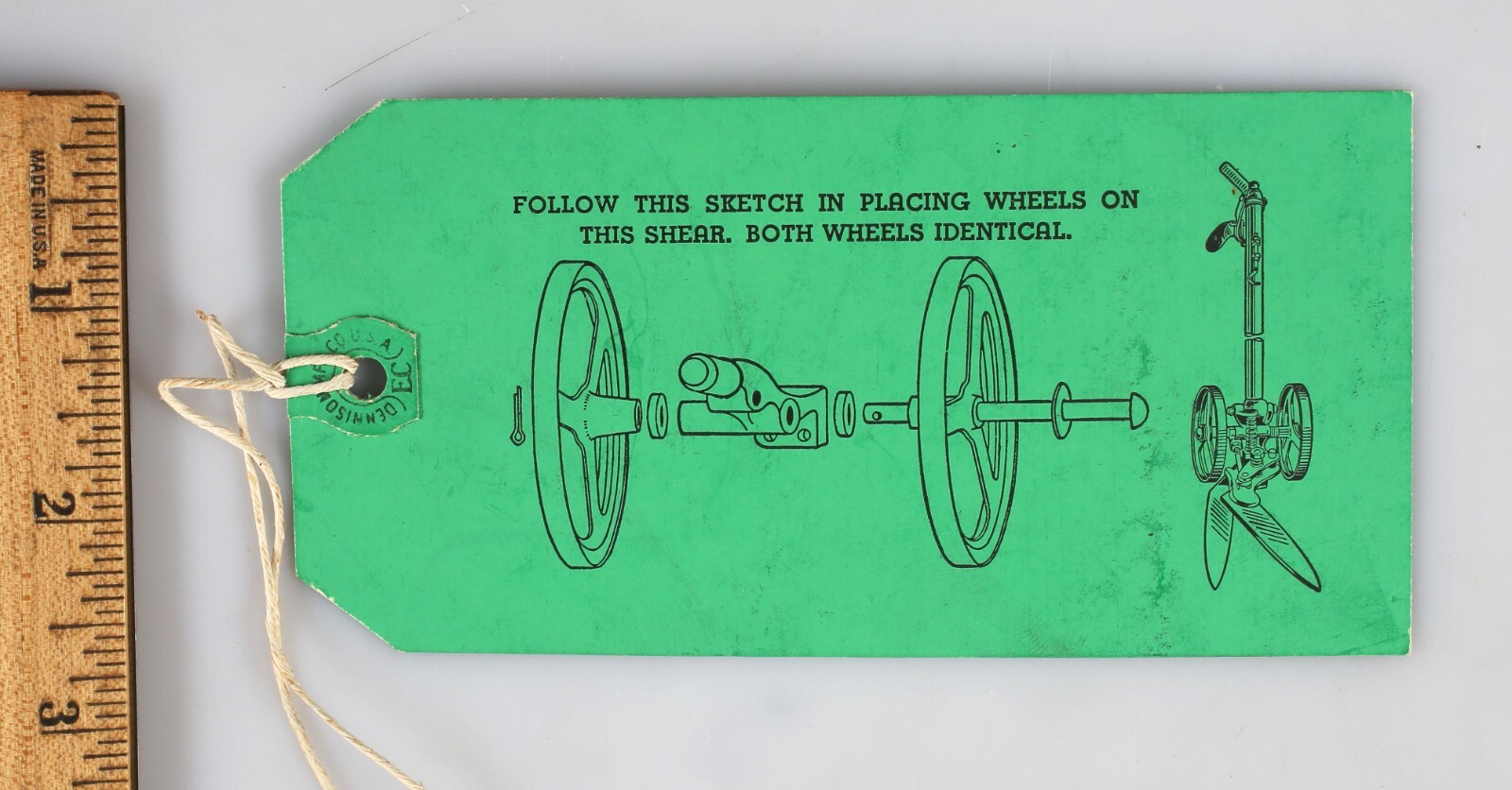 Vintage Keiser Mfg. Miracle Grass Shear Product Tag Reading Pennsylvania