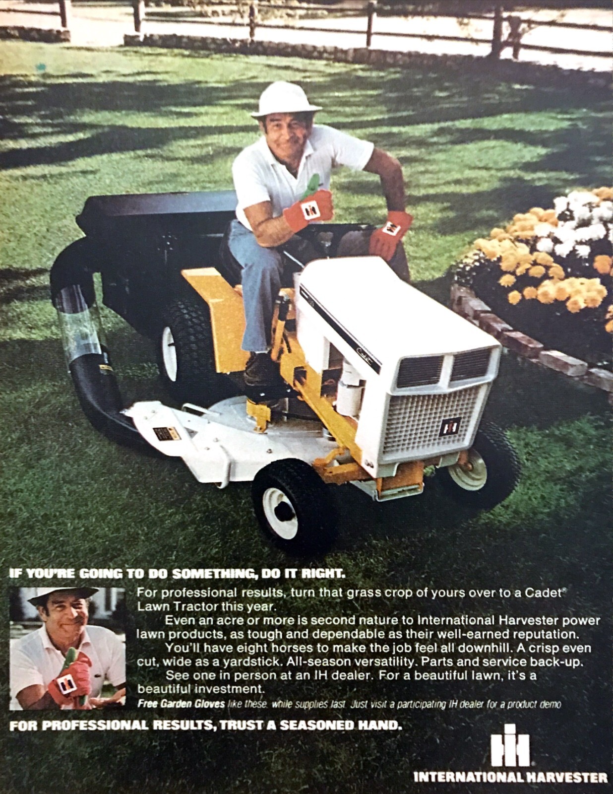 1978 International Harvester Cadet Lawn Tractor photo Do It Right promo print ad