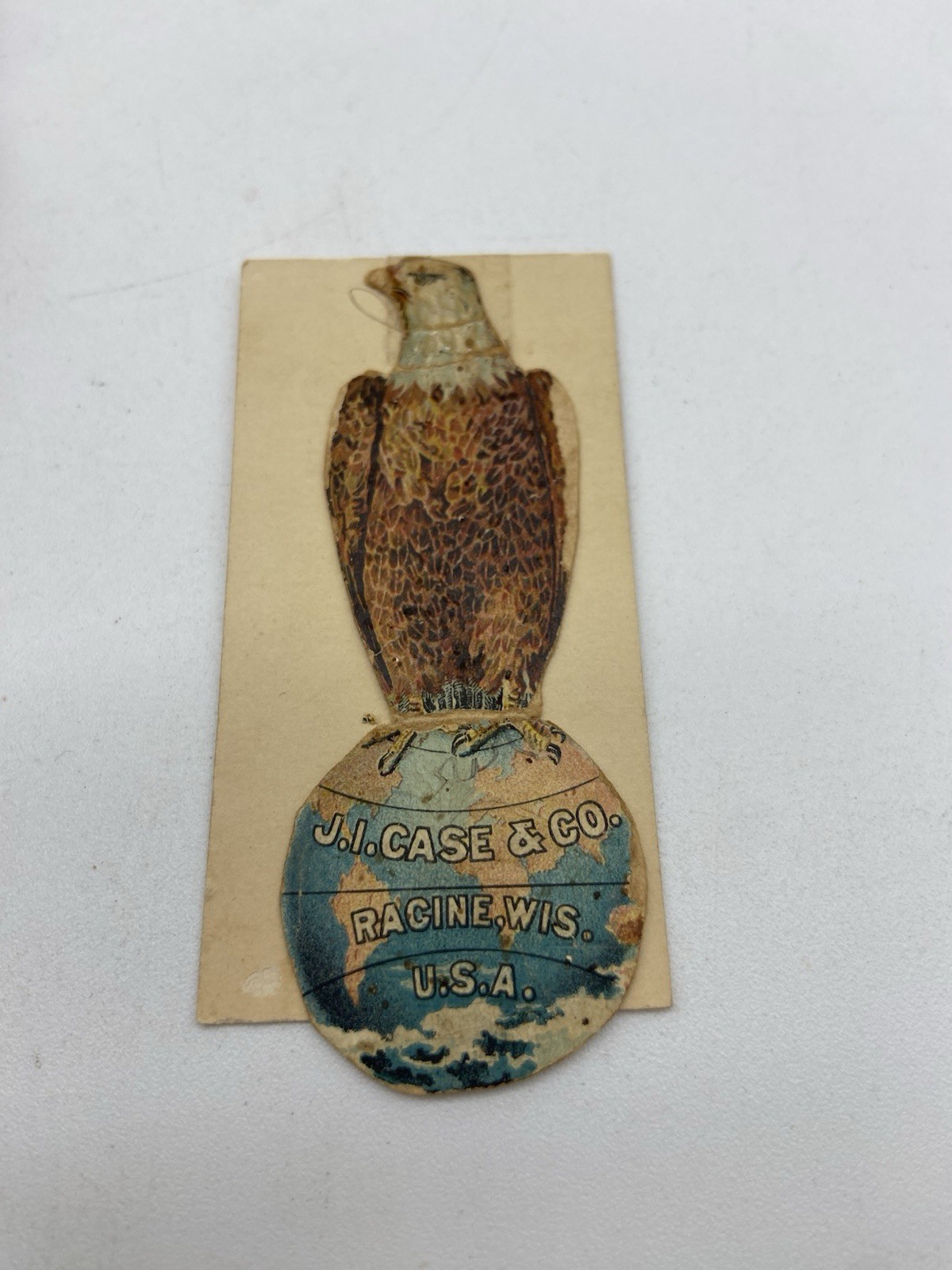 antique ji case advertising eagle die cut trade card farm equipment