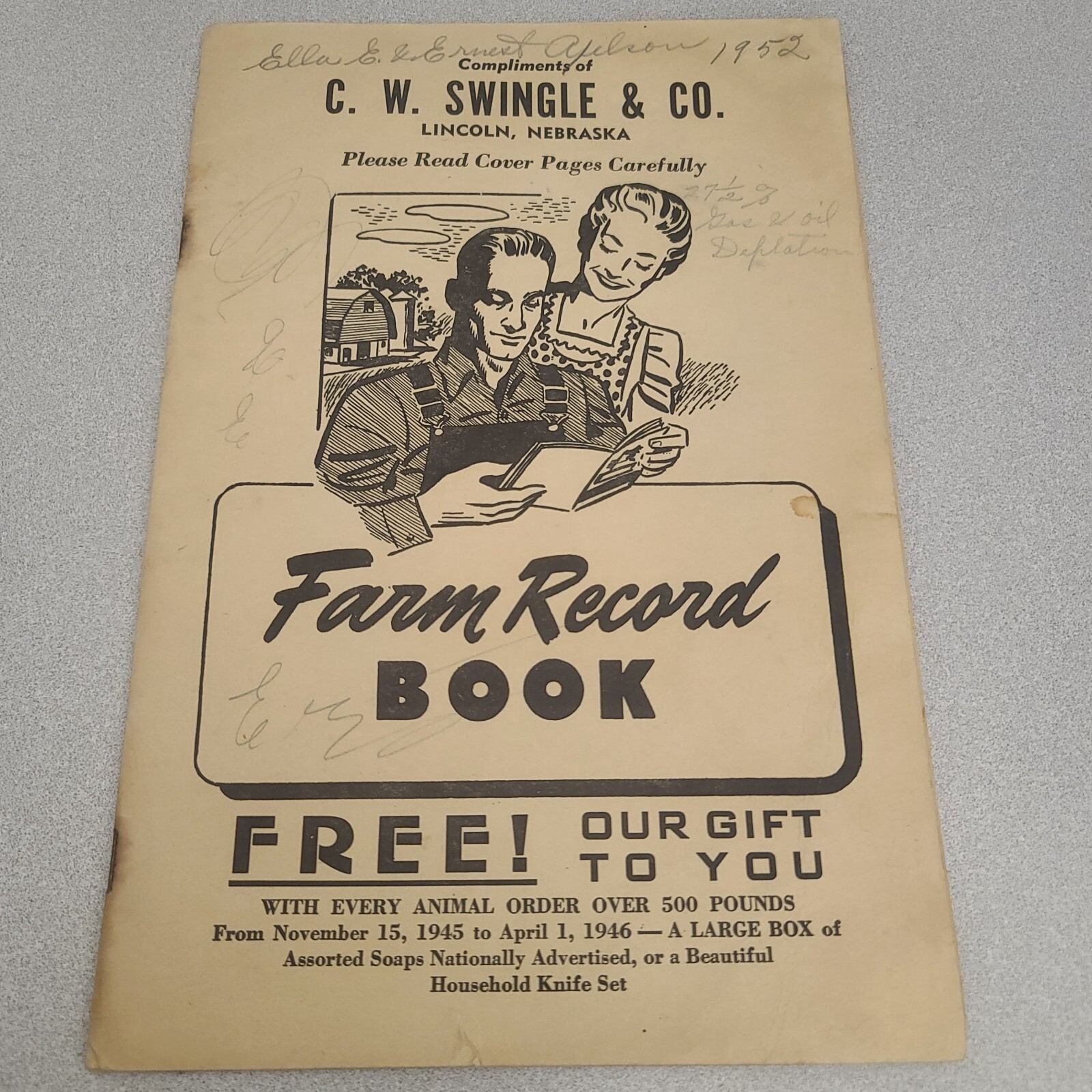 Vtg 1940s Lincoln Nebraska RENDERING CO FARM RECORD BOOKS Advertising Lot 3