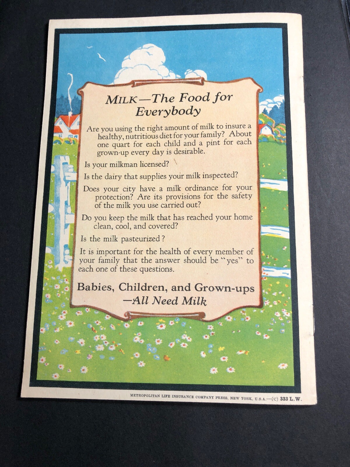 Booklet 1925 All About Milk Cow Farm Kids Agricultural Farming Graphics MINTY