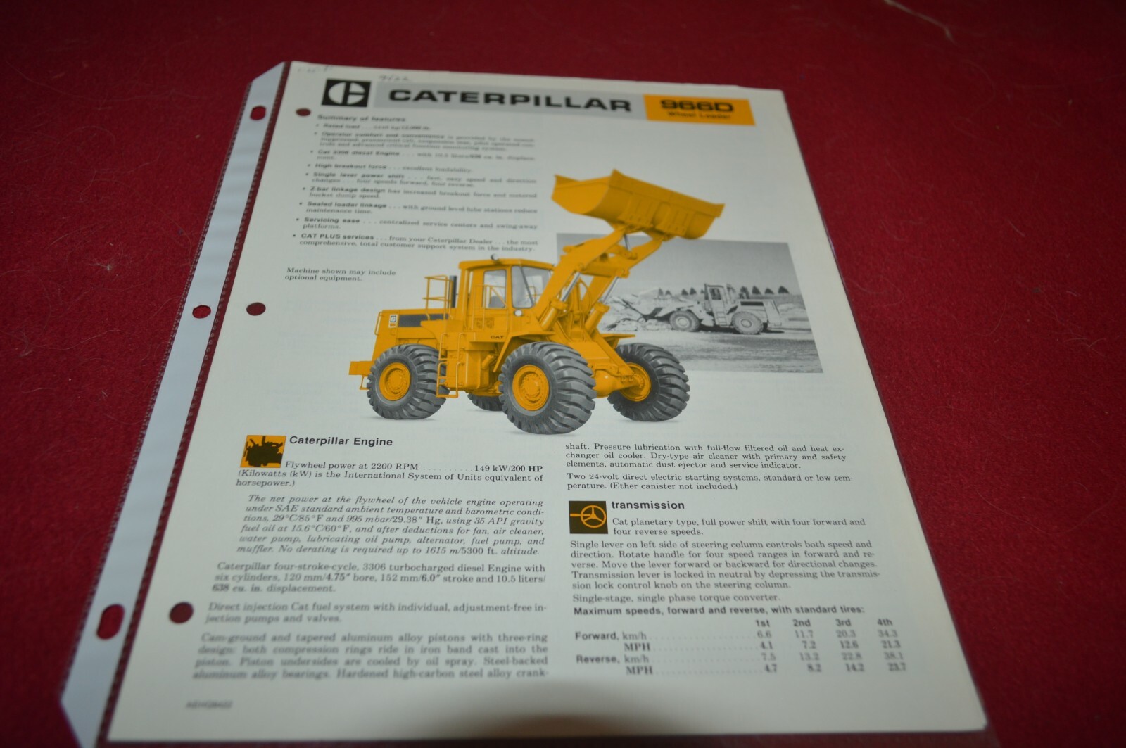Caterpillar 966D Wheel Loader For 1981 Dealer&rsquo;s Brochure AMIL16 D