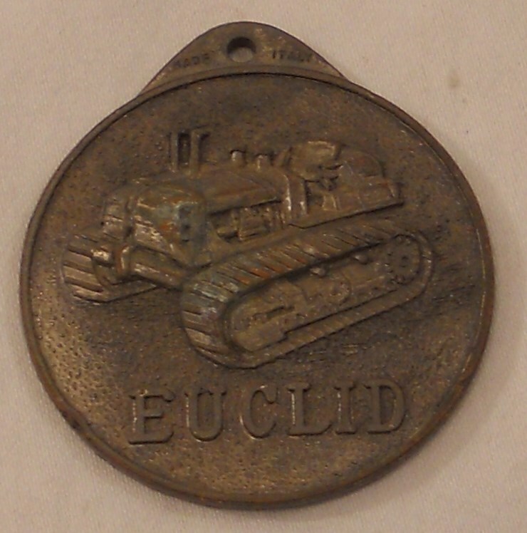 Vintage EUCLID Tractor Medal Badge Reid Holcomb Co. Indianapolis Evansville