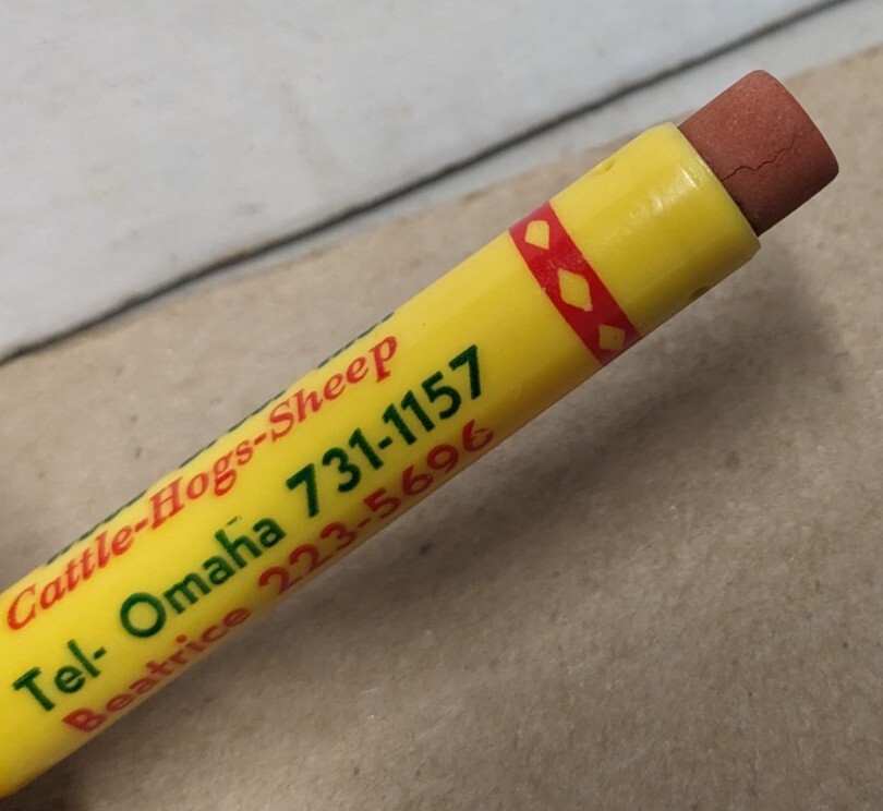 Vintage Wood Bros Inc Livestock Earl Gregg Omaha Nebraska NE Bullet Pencil