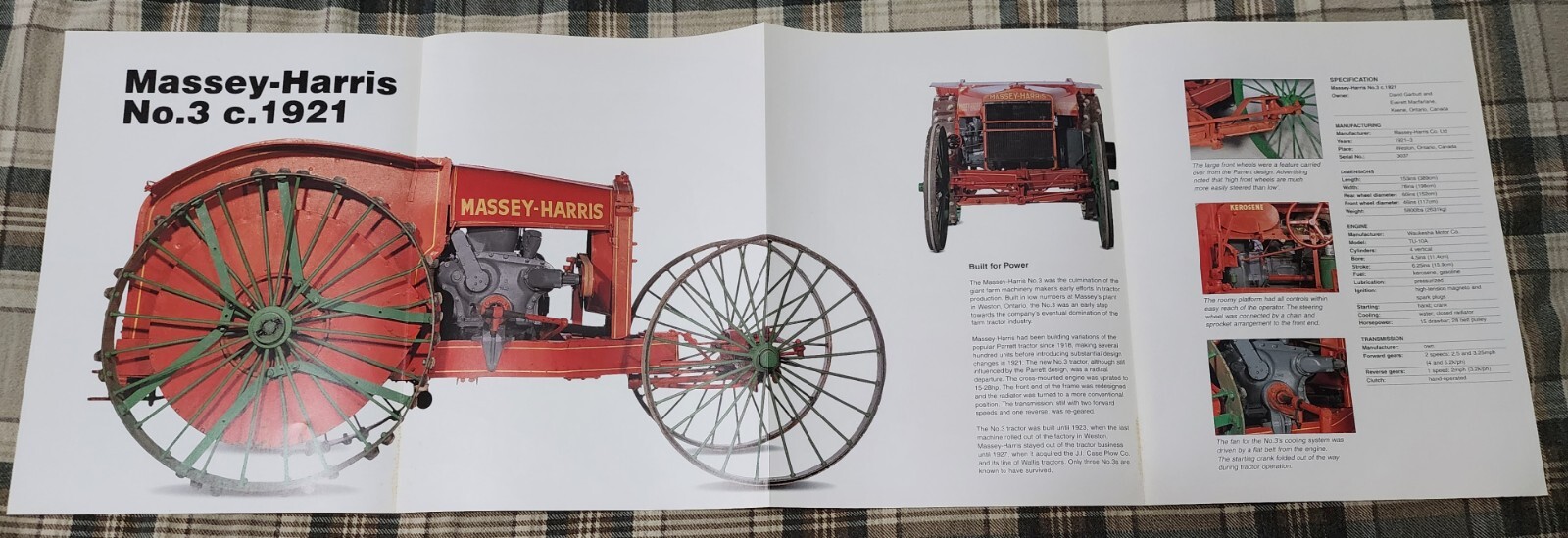 Massey Harris Farm Tractor Picture Poster Out of Print Collectible Wall Art