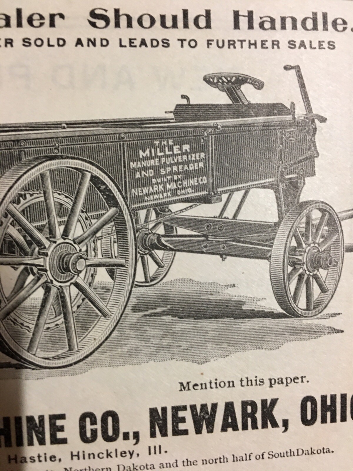 Detailed 1902 Farm Advertising Steel Wheels Wagons Wine Press Machinery Farming