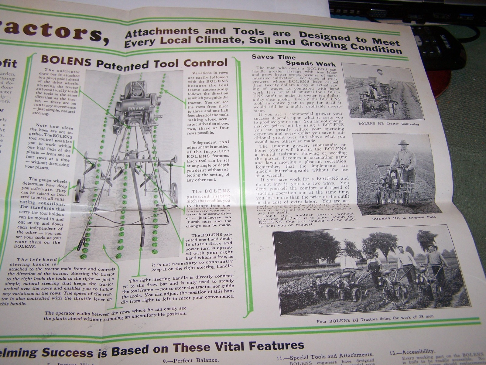 BOLENS Walk Behind Garden Tractor Briggs Stratton Engine Sales Poster Hit Miss