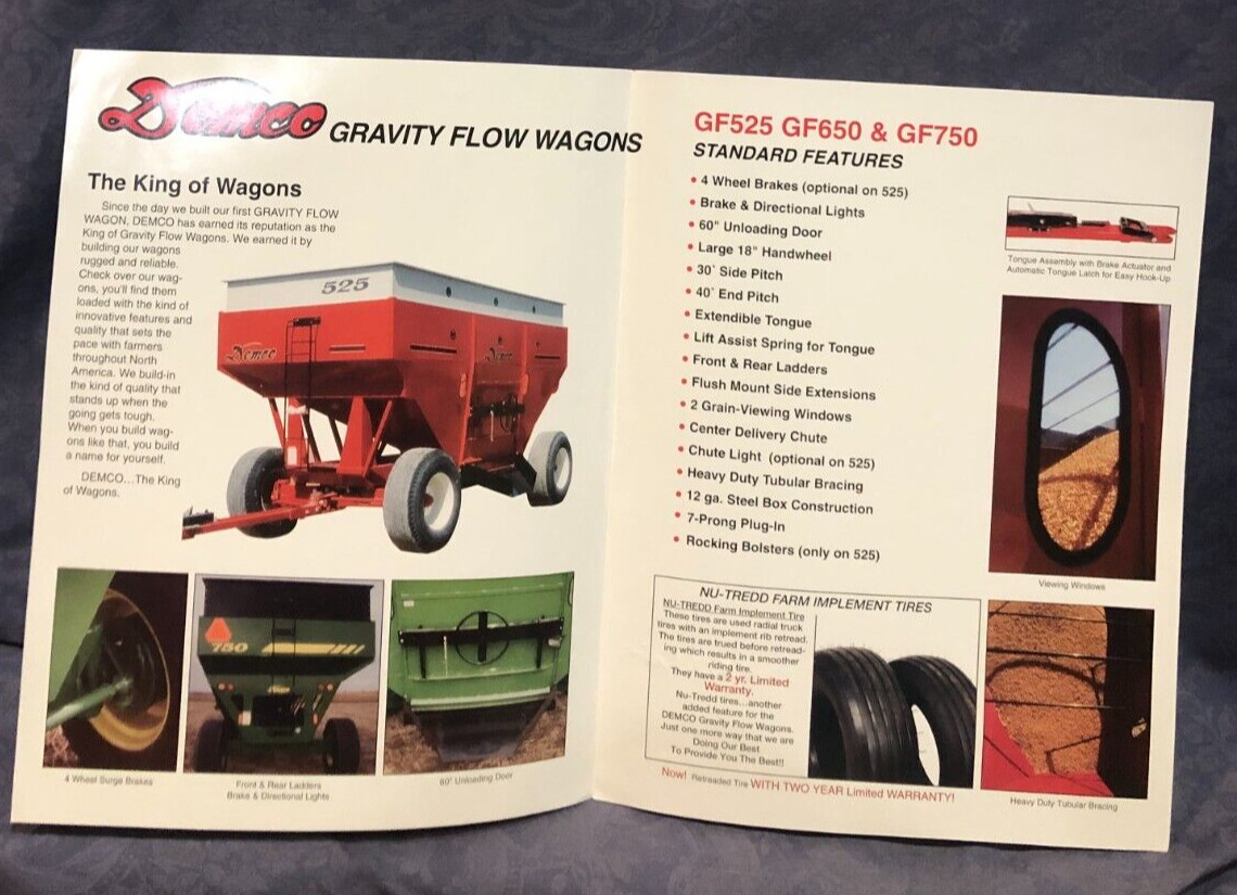 Demco Gravity Flow Wagons GF525, GF650 & GF750 Sales Brochure
