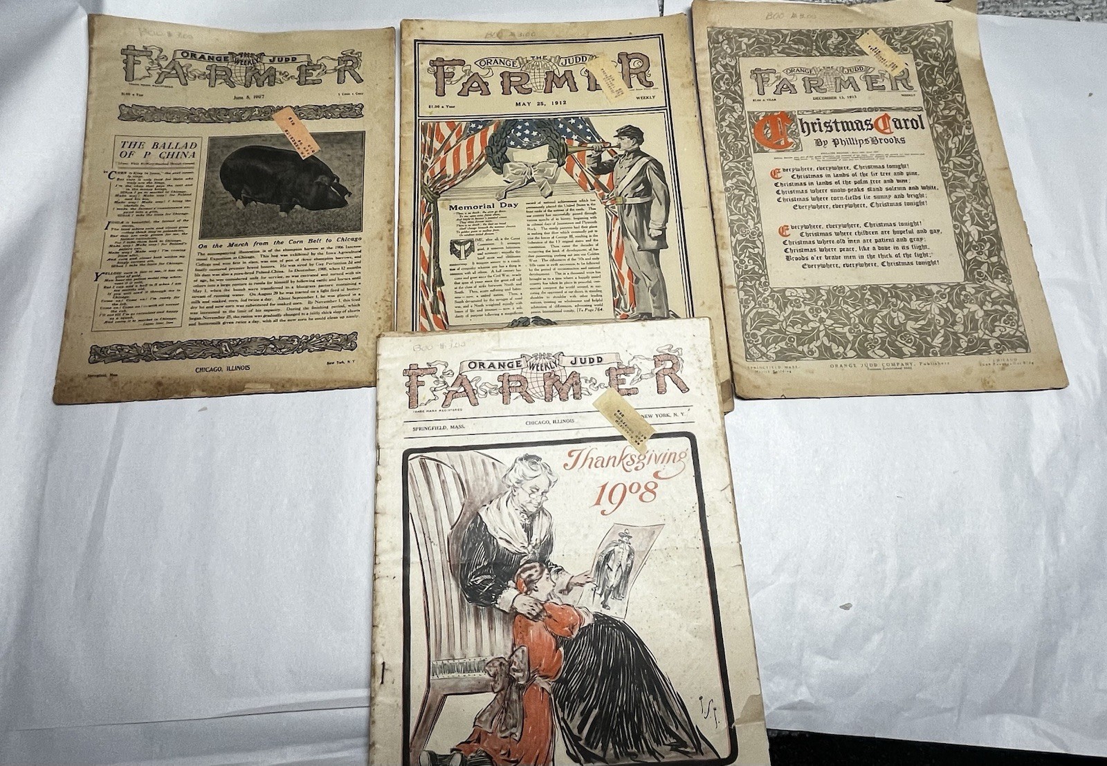 Antique Orange Judd Farmer Newspaper Magazine Lot Of 4 Advertising 1907-13